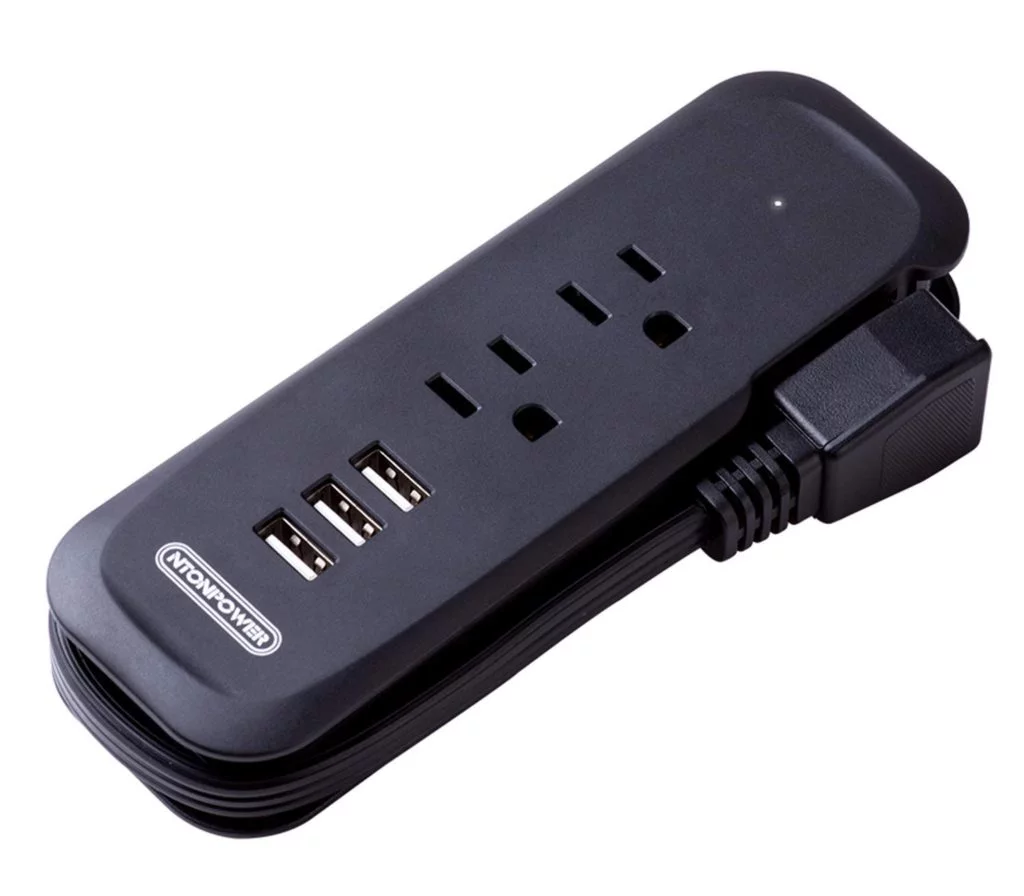 A power strip is a handy way to charge all of your essentials -- a must-have when packing for a trip!