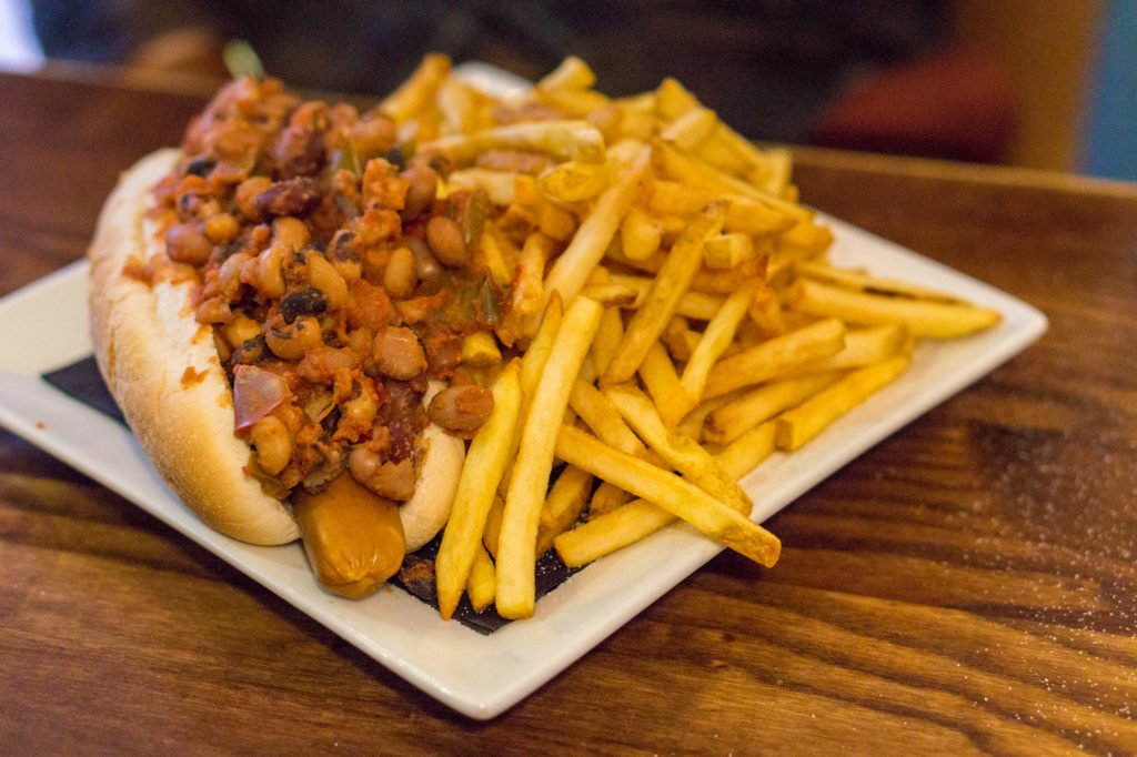 Vegan Chili Dog • 10 Fantastic Vegan Friendly Restaurants in Edinburgh, Scotland
