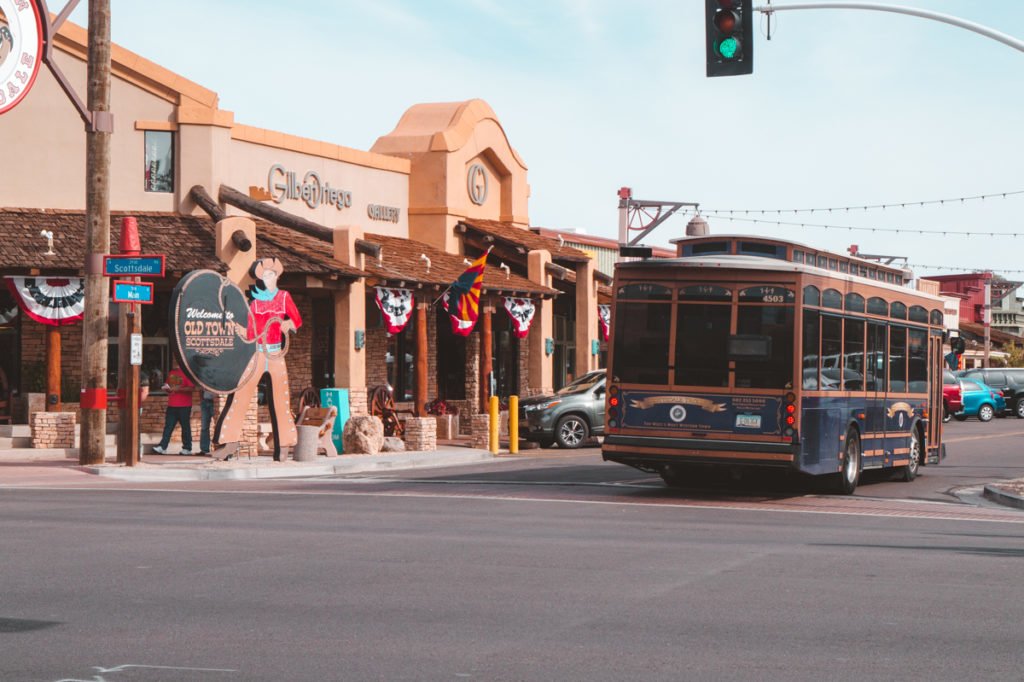 Downtown Scottsdale, one of the best places to visit in Phoenix, AZ.