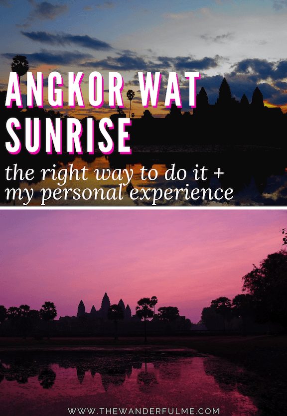 Ready to experience the best Angkor Wat sunrise? There are a few things to take into account before visiting! Here's the RIGHT way to do it, plus my personal experience! #angkorwat #cambodia #southeastasia
