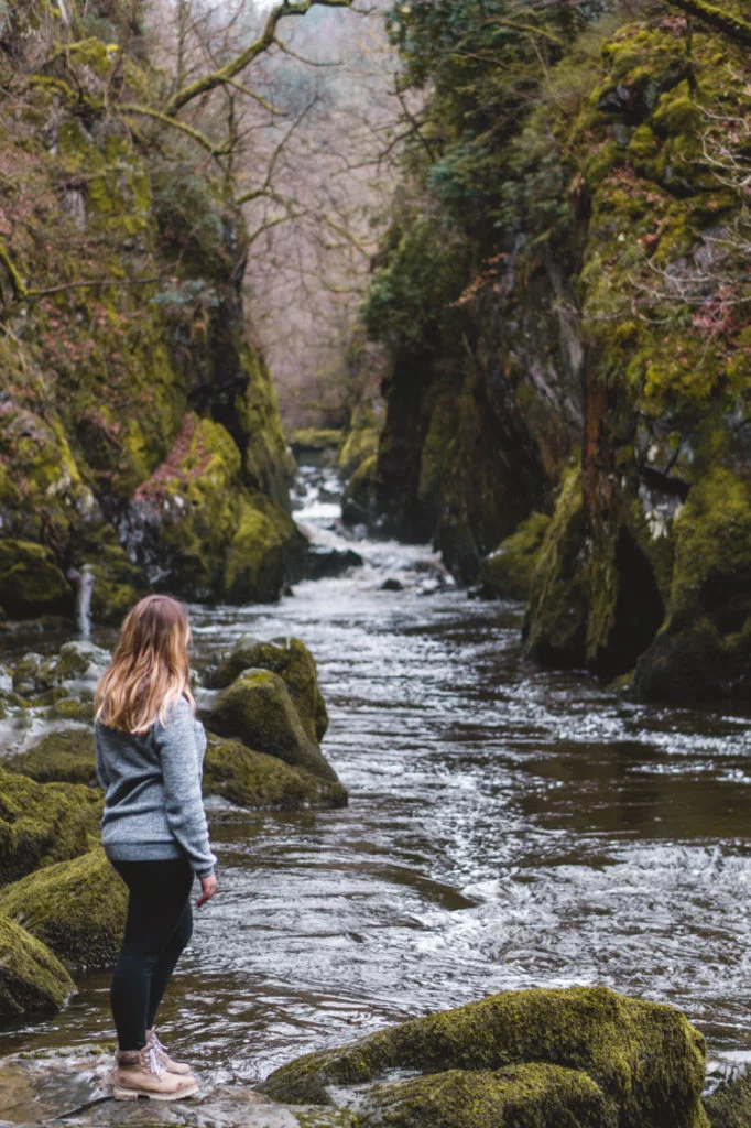 Sophie visiting Fairy Glen, a gorgeous little spot to check out when visiting North Wales. 