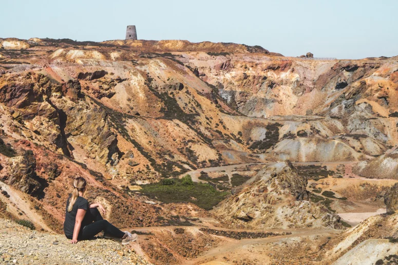 Sophie hanging out at Parys Mountain, an abandoned copper mine on the island of Anglesey in North Wales. 