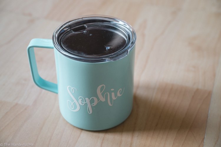 A lightweight, stainless-steel mug is easy to pack along to be more sustainable. 