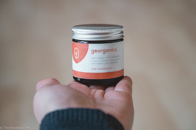 Geogranics Red Mandarin toothpaste comes in a zero waste jar and is a great way to keep your teeth clean!
