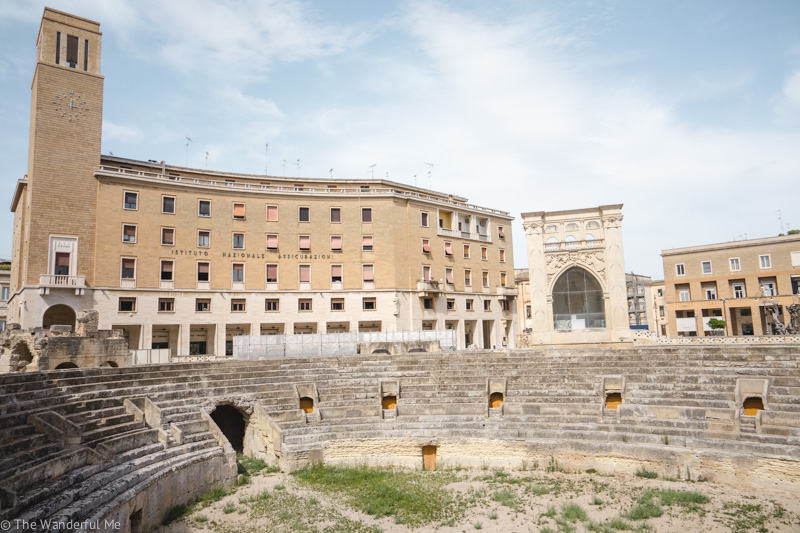 Lecce Roman Amphitheatre (Anfiteatro Romano di Lecce) in Lecce, Italy.