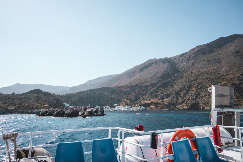 On a ferry ride from Loutro to Sougia on the Greek island of Crete. | Greece Travel Tips | The Wanderful Me